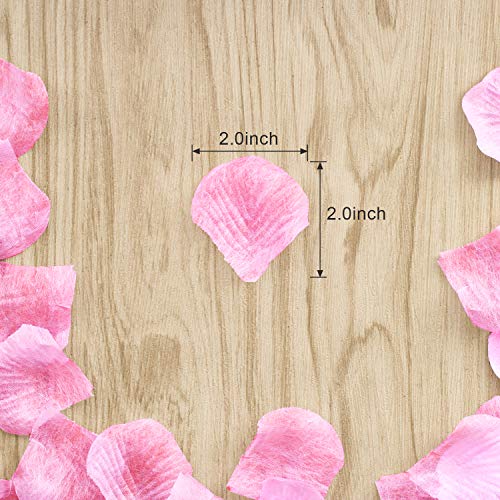 Image of HongyiTime 1200 PCS Artificial Silk Rose Petals Decoration for Romantic Night, Wedding, Event, Party, Decoration, Color Pink Rose Petals