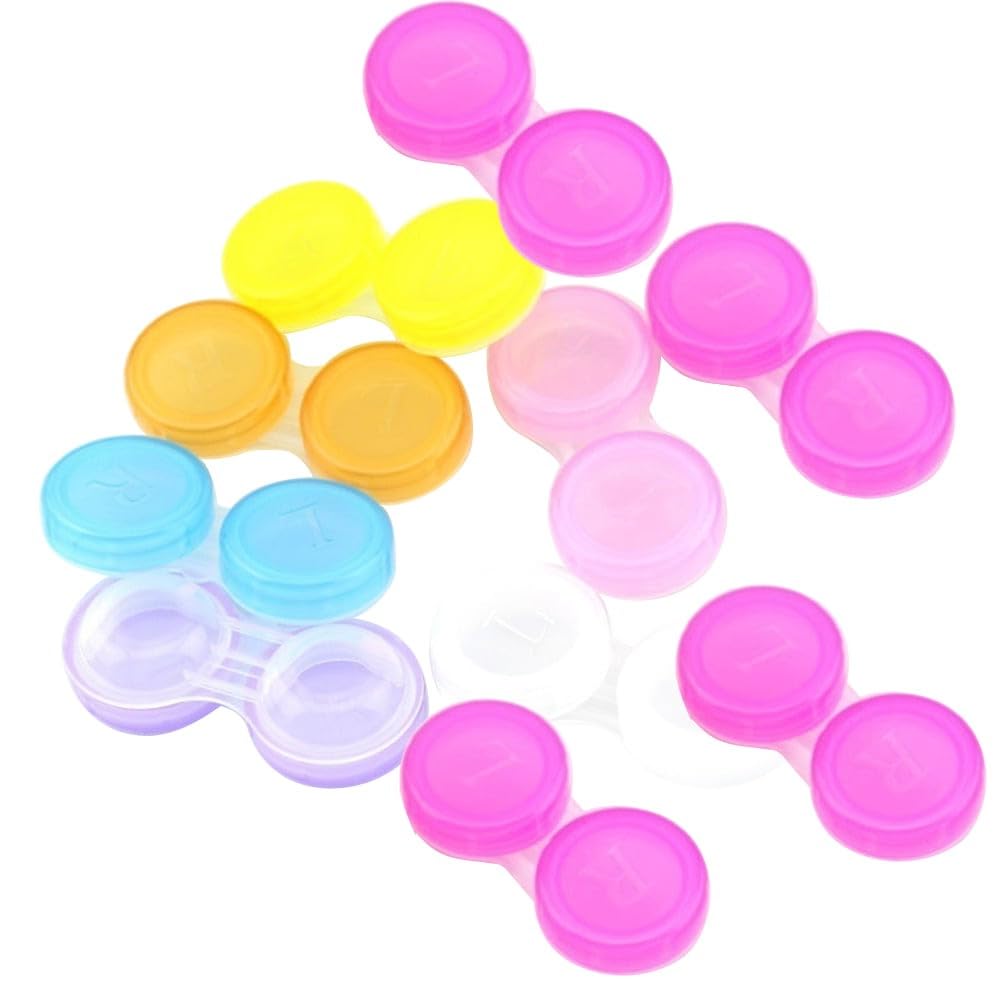 10 Sets of Contact Lens Cases Holders Storage Soaking Box Travel Solution Left & Right Home Travel Outdoor