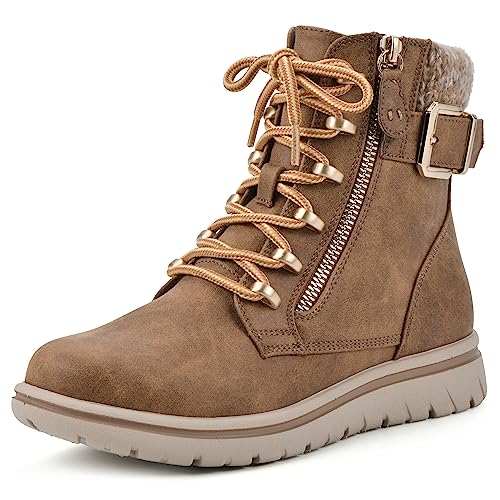 CLIFFS BY WHITE MOUNTAIN Women's Shoes Hearten City Hiker Boot, Tan/Fabric, 7 M