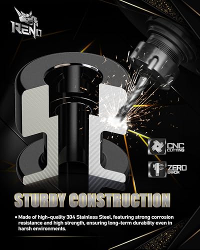 Image of RENO 10MM Swingarm Spools Sliders Stand, 304 Stainless Steel M10 x 1.25 Motorcycle Frame Sliders Fit for BR125 KLE650 EN650 EX250F EX300 Z1000 Z750 ZRX1200 ZX1200 ZX600 ZX636 Ninja (Black, 2 Pcs)