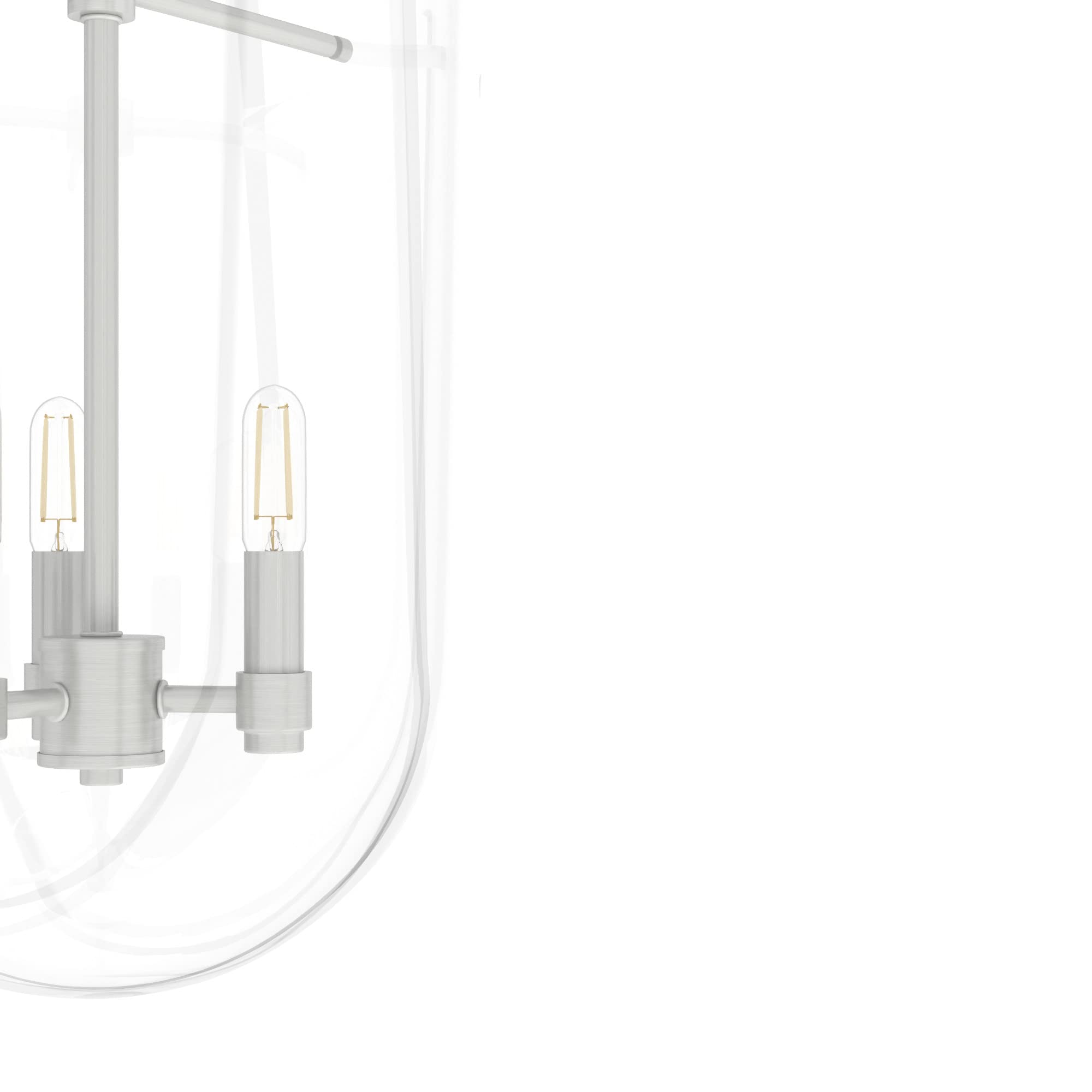 Lampadario A Sospensione Sacha 4 Luci In Ferro Naturale | Design Moderno Con Vetro Trasparente