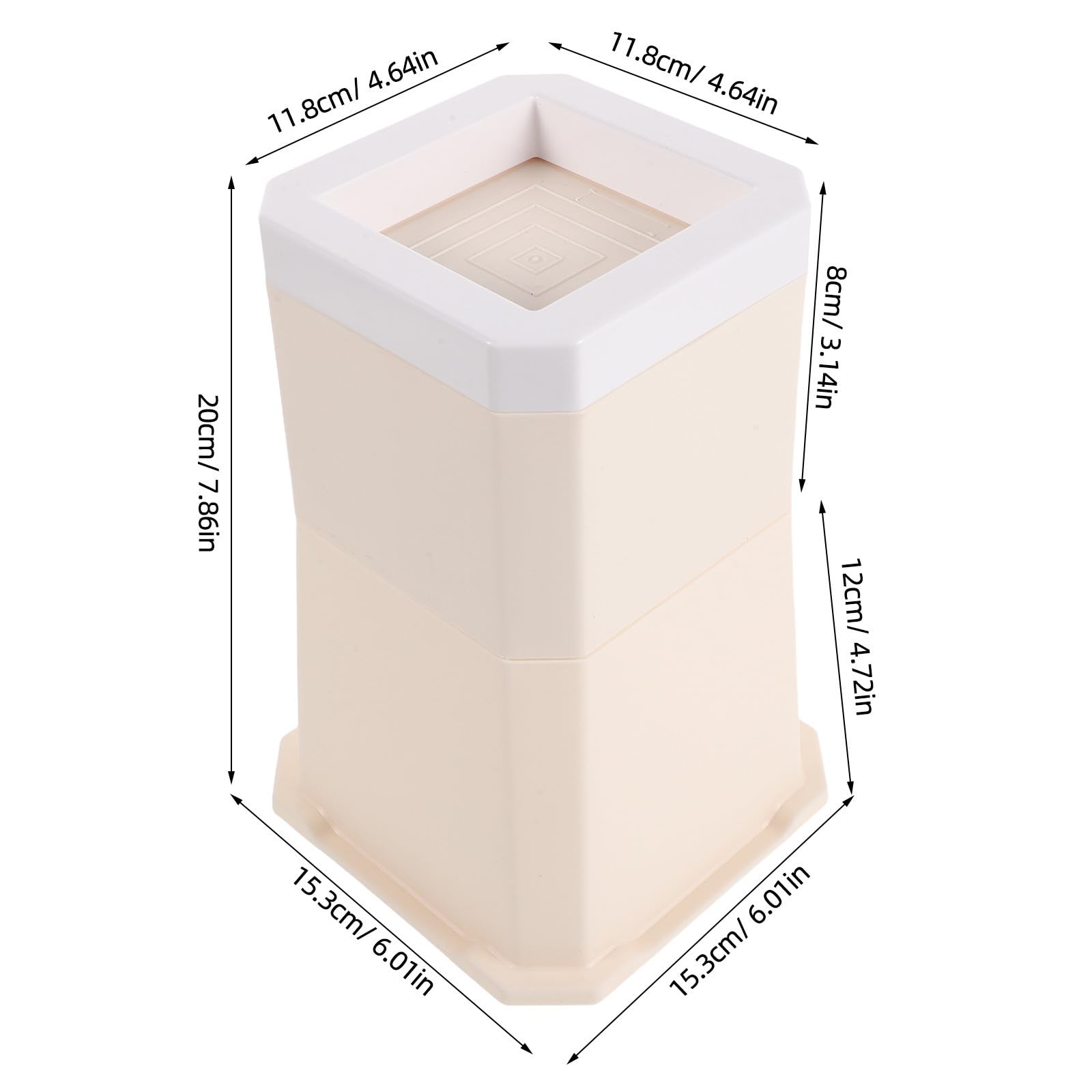 Housoutil 2 Piezas Bloques Elevadores Apilables de Plástico Beige