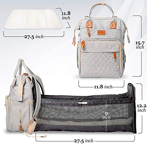 image for Felity All in 1 Portable Diaper Bag Backpack Waterproof with USB Charg
