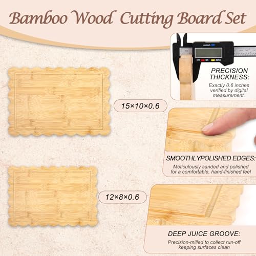 Set de 2 Tablas de Cortar de Madera con Borde Ondulado miniatura 2