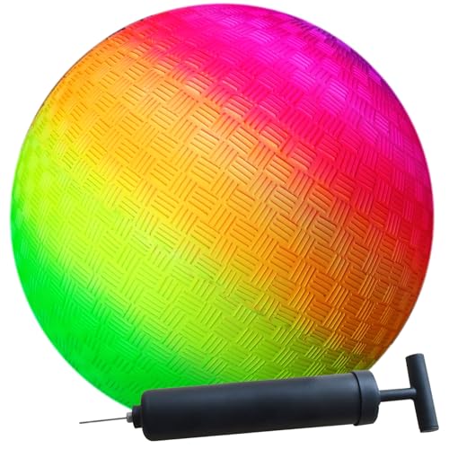 AppleRound 8.5 Inch Playground Ball with Air Pump Pack of 1 Ball with 1 Pump Official Size for Dodge Ball Handball Camps and Schools