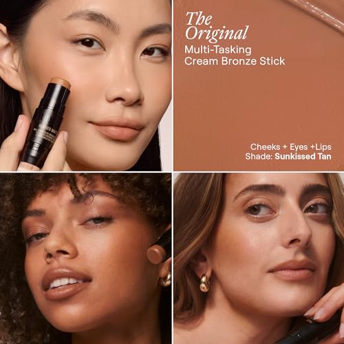 Image of Nudestix Nudies Bronze All Over Matte Bronzing Stick - 3-in-1 Cream Bronzer for Cheeks, Eyes & Lips with Built-In Brush | Natural Contour & Sun-Kissed Glow