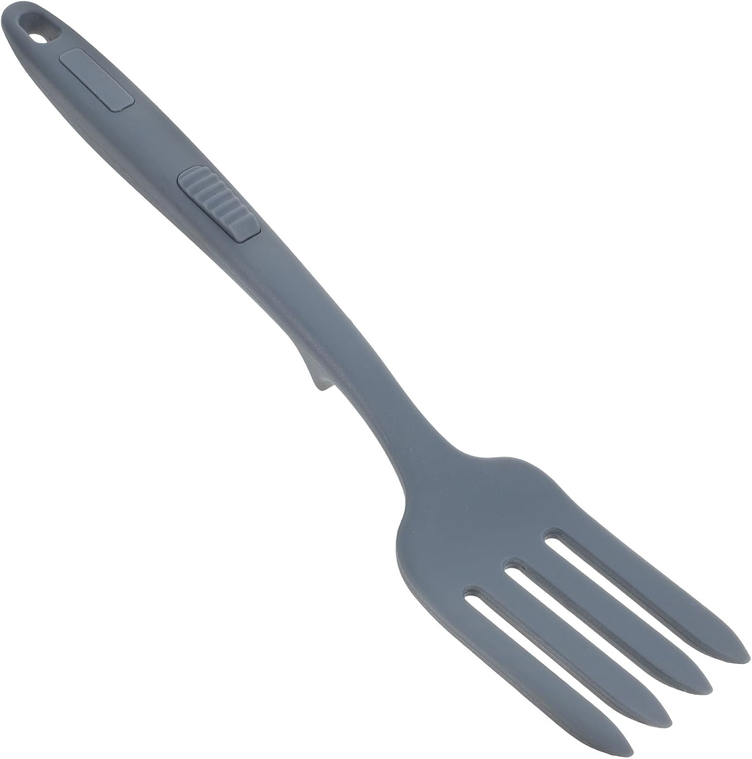 Silicone Cooking Fork Large Ergonomic Pasta Fork Heat-Resistant Washable for Spaghetti and Noodle Cooking in Dark Blue