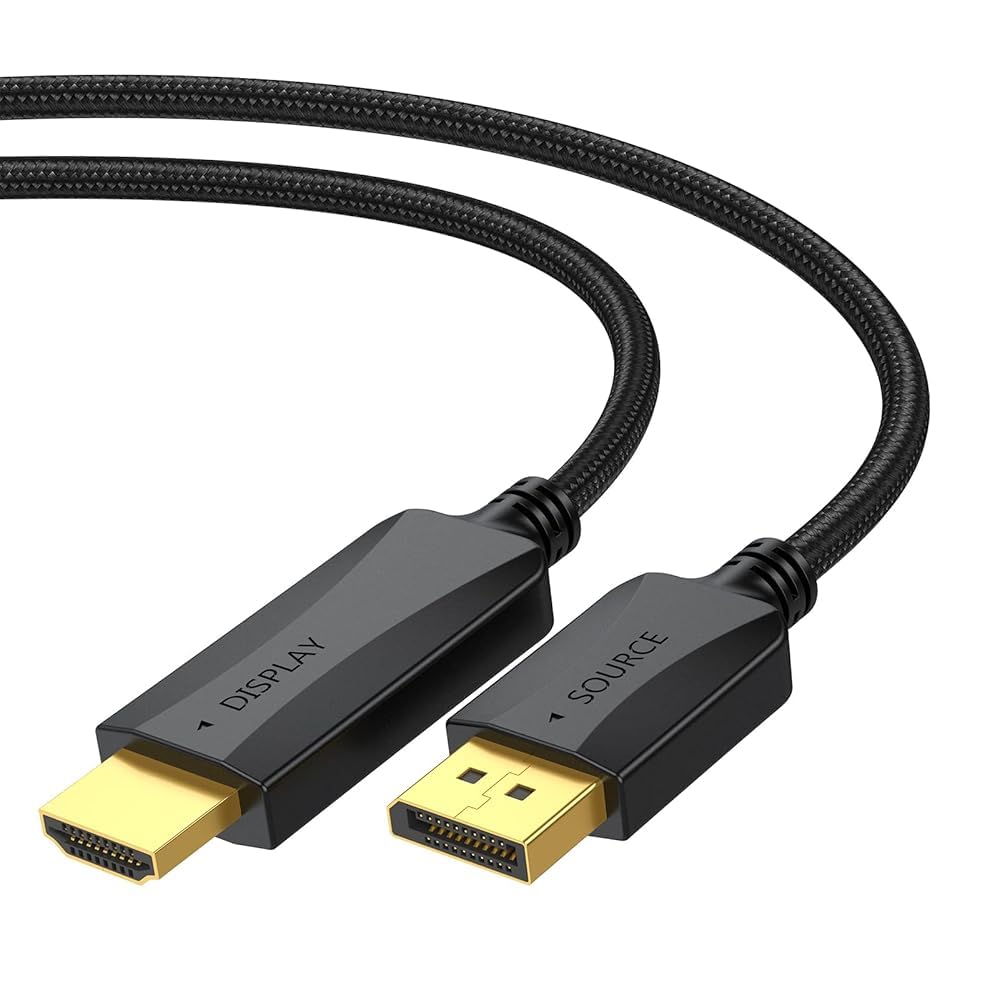 Cyrozm Cable DisplayPort a HDMI de 10 pies, DP (Puerto de visualización) a HDMI HDTV Cable de Nailon Trenzado Macho a Macho, Compatible con vídeo y Audio para DELL, HP, ASUS, etc.