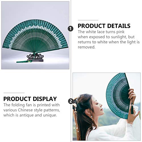 Toyvian Ventilador de Seda Chinês Ventilador de Dobramento Japonês Ventilador de Seda Portátil Com M