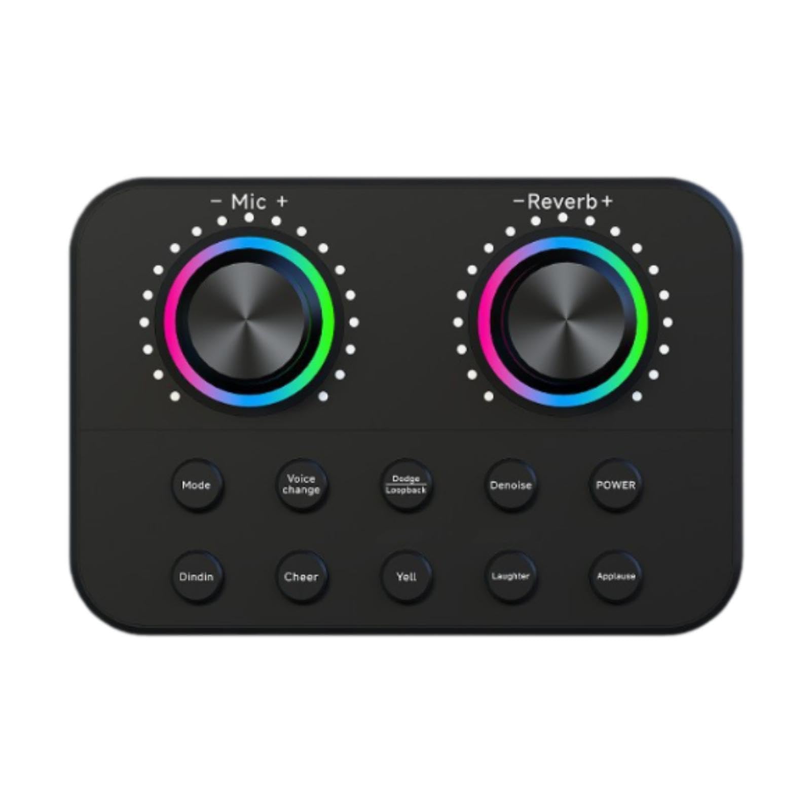 Mezclador de audio portátil con tarjeta de sonido, robusto, control en real, cambiador de voz profesional para juegos, de voz, grabación,
