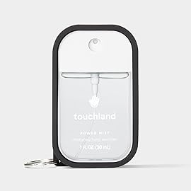 Touchland Hand Sanitizer Mist Case 1FL. OZ., Protective and Stylish Hand Sanitizer Spray Accessory, Silicone Case with Keyring, Jet Black
