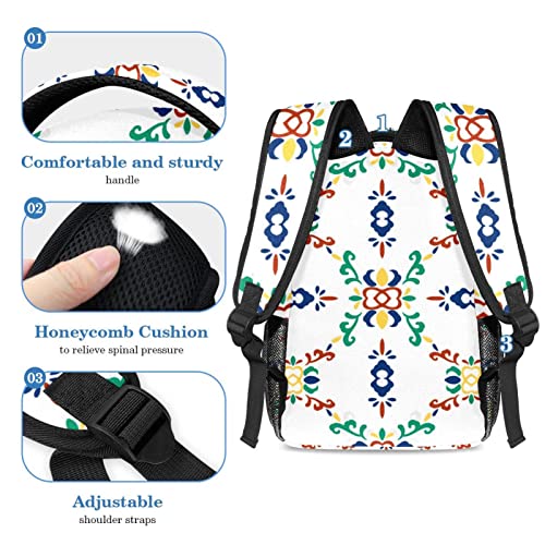 Sac à dos à motif rouleau multicolore ensemble de 2 pièces avec trousse école