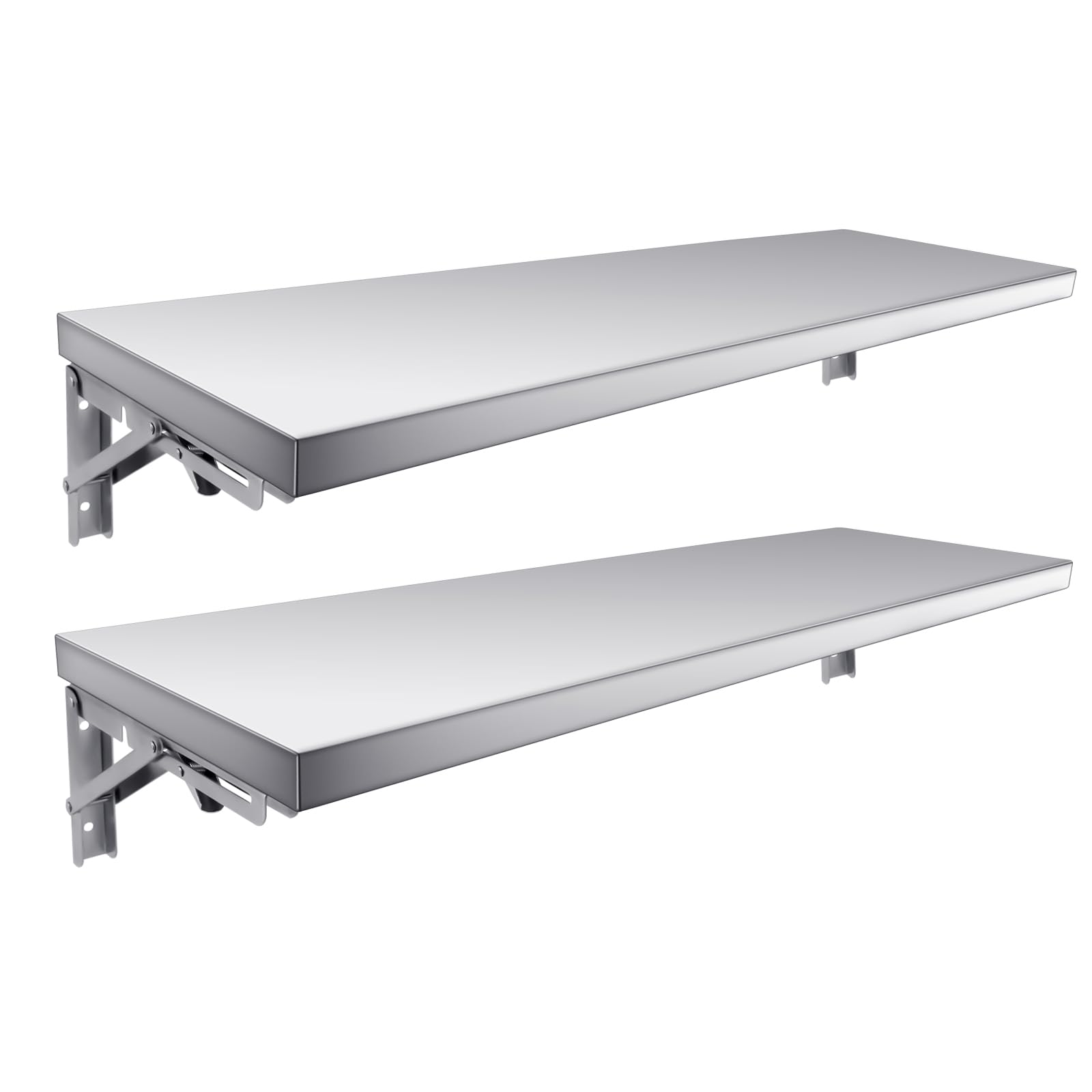 TAIMIKO Estantería de pared de acero inoxidable plegable montada en la pared, estantería de cocina comercial, camión de alimentos, restaurante, garaje, lavandería, lavandería, lavandería, mesa