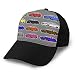 LJKHas232 1327 Unisex Sombrero Plano Ajustable Gorras de béisbol Pegatina de Coches de Dibujos Animados para niños Hombres Mujeres Sombrero