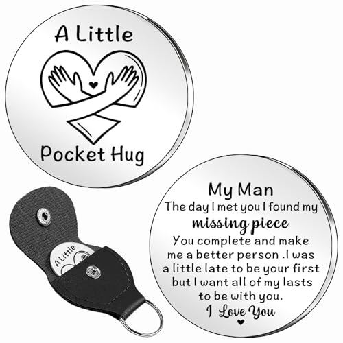 TTOVEN Pocket Hug I Love You Gifts for Him Boyfriend Husband Valentines Gifts for Him My Man Keyring
