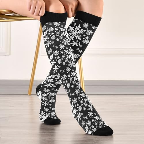 Image of Pigsaly Womens Compression Socks Yellow Stars Funny Brown Capybara Knee High Socks Athletic Tube Sock Outdoor Sport Socks