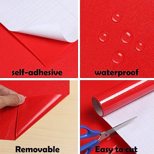 Image of HOME13 Red Glossy Vinyl Wrap Sheet for Car & Bike Self Adhesive Vinyl Wrap Sticker & Decal Roll Film for Car Vehicle and Motorcycle (24x120 Inches, Red Glossy)