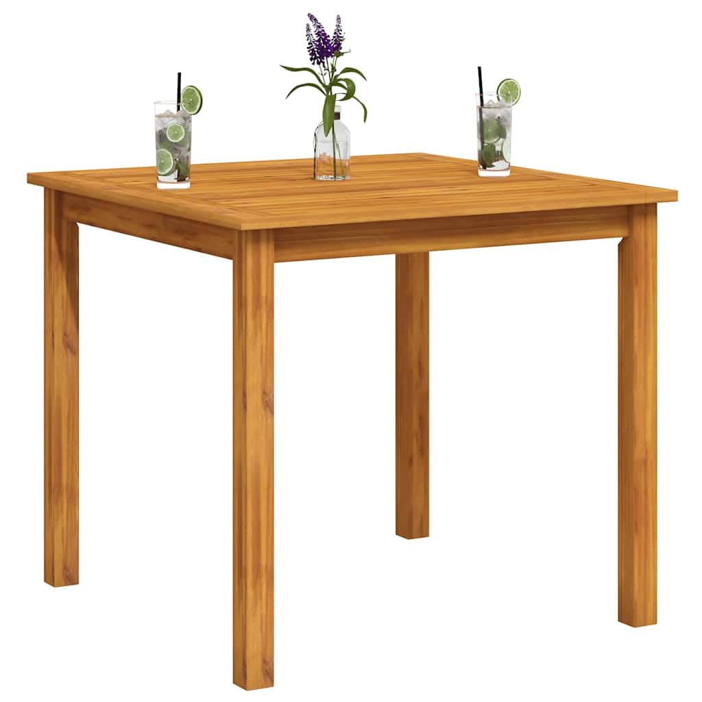 Stół ogrodowy 85 x 85 x 74 cm z litego drewna akacjowego z olejem naturalnym, idealny na taras, balkon, do ogrodu, na werandę, podwórko, kemping, piknik, jedzenie, imprezę, stolik kawowy