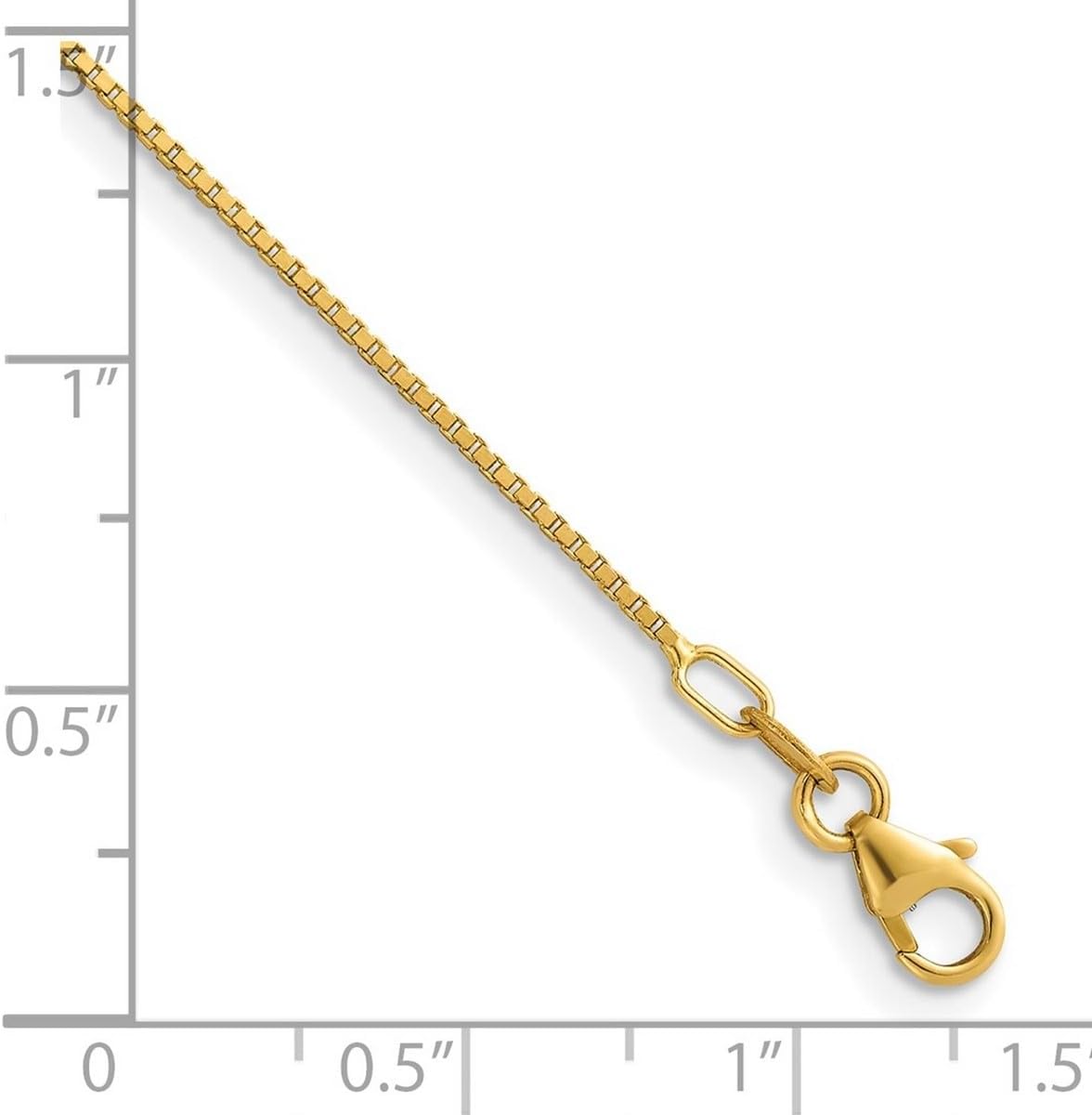 14Kイエロー/ホワイトゴールド 0.9mm ボックスリンクチェーンネックレス ロブスタークロウクラスプ付き並行輸入 14 K黄色ゴールド宗教洗礼ペンダントwith 0.9 MMケーブルチェーン