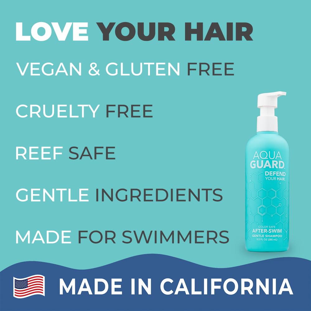 AQUA GUARD Gentle Clarifying Shampoo, Defeat Chlorine and Enjoy the Pool, No More Pool Hair Smell, Paraben and Gluten Free - Image 2