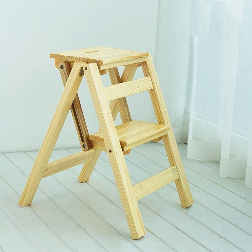 Cxvhsertwr D Ladders For Home, Step Stool Soli Woo Folding Stair Chair Home Ladder Two-Step(D)