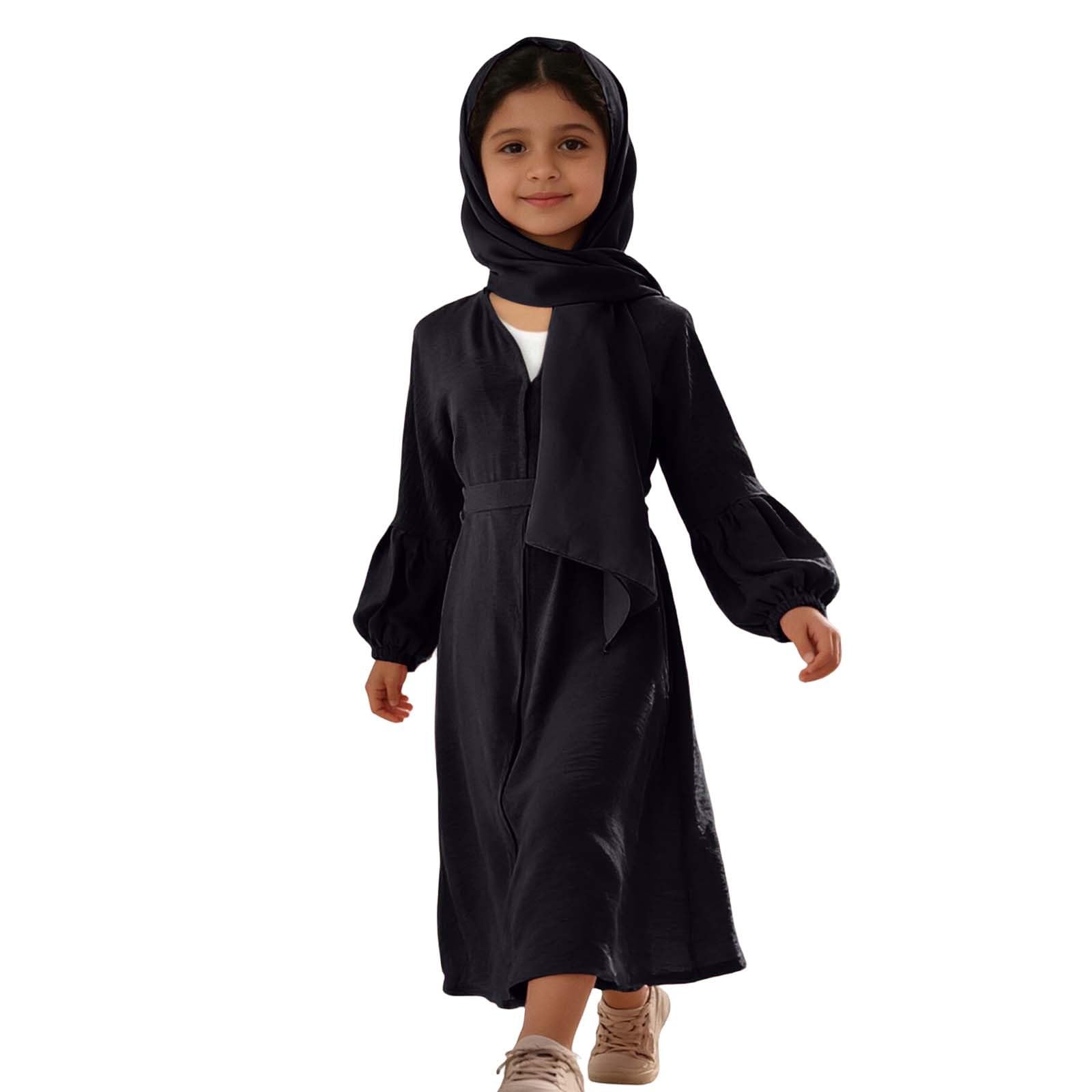 Generico Cappotto Lungo in Maglia per Bambine con Maniche Svasate e Orlo Arricciato Cardigan Elegante per Ragazze Abito Casual Primavera Estate Autunno Inverno