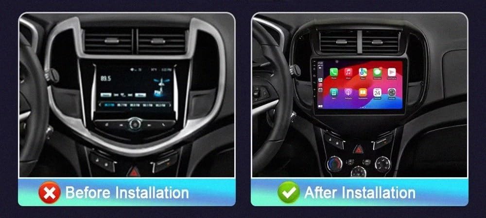 Pantalla Coche para Chevrolet Aveo 3 2016-2023 Enlace Espejo, Siri, G00Gle Asistente de Voz, Navegación, FM, Aux, Bluetooth, 4 Nuclear 1G+16G