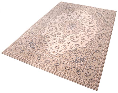 Klassischer Orient-Teppich aus 100% nachhaltiger Schurwolle | Florales Mittelmotiv | 240 x 340 cm; Farbe: hell beige… – Bild 4