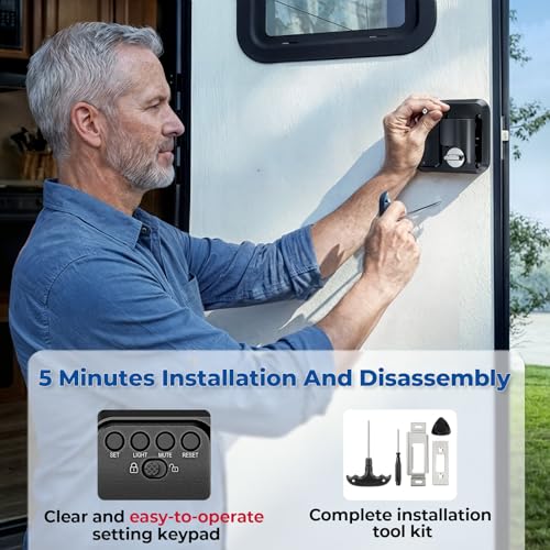 ONNAIS Full Metal RV Keyless Entry Door Lock with Password & Remote, Fits Most Trailers and 5th Wheels, Ideal Gifts for RV Owners - Thumbnail 6