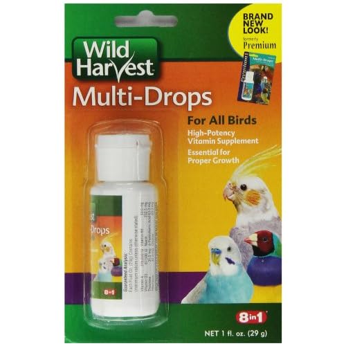 United Pet Group Wild Harvest Multi-Drops for All Birds 1 Ounce, High-Potency Vitamin Supplement (D13123)