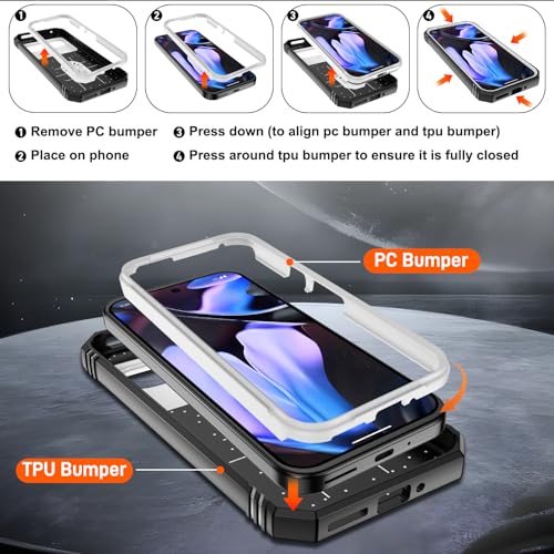 Coque Pixel 9 Pro bague intégrée pour éviter les chutes accidentelles