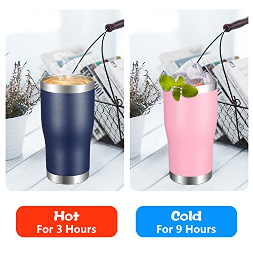 Image of VEGOND 20oz Tumbler Stainless Steel Tumbler Cup with Lid And Straw Vacuum Insulated Double Wall Travel Coffee Mug(Navy Blue 12 Pack)