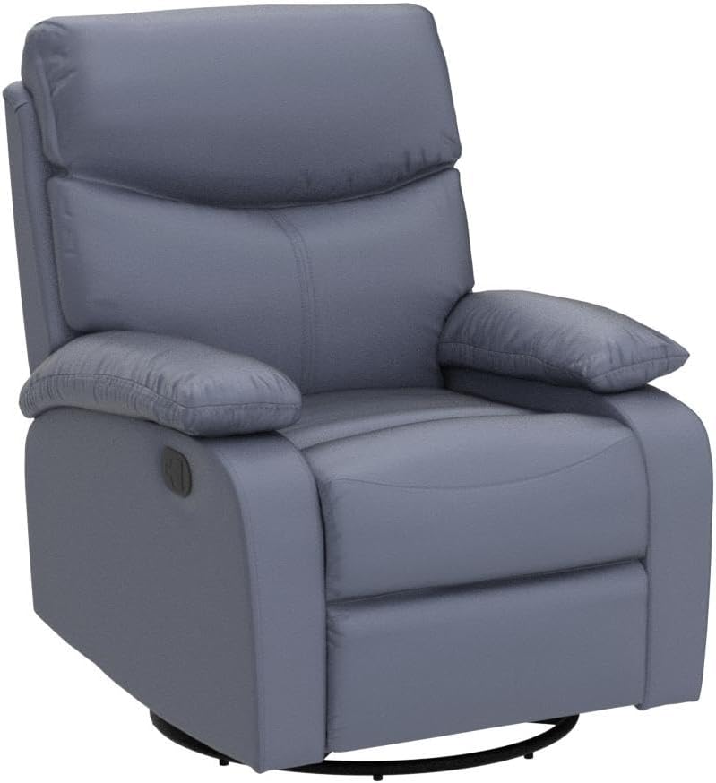Rocker Swivel Recliner Chair, Rocking Recliner Chair Made of Microfiber Technical Cloth, Manual Small Recliner Easy to Operate Reclining for Living Room, Nursery -Dark Grey