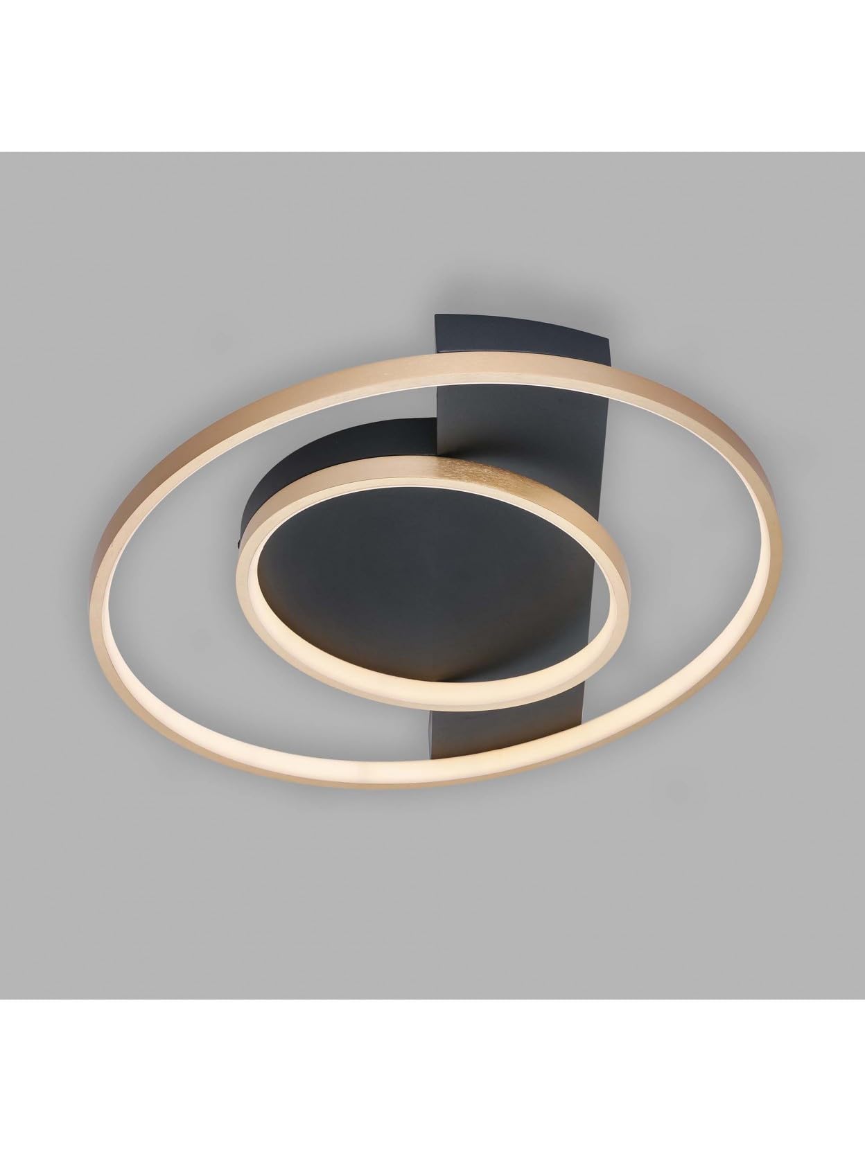 Generico Plafón LED moderno diseño negro y oro Luxury Lgt 107 para dormitorio, salón, comedor, dormitorio.