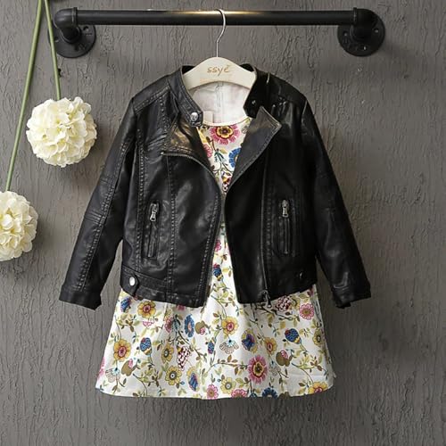 Toddler Kids Girls Boys Jacket Motorcycle Faux Leather Coats Fall Winter Zipper Outerwear Coat2