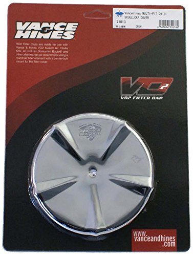 Vance & Hines VO2 Skullcap Crown Air Cleaner Insert Smooth Chrome 71013