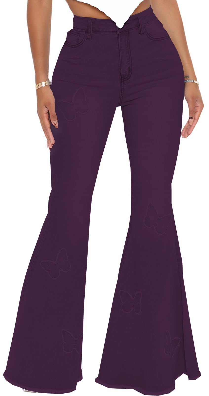 Women's High Waisted Bell Bottom Flare Jeans