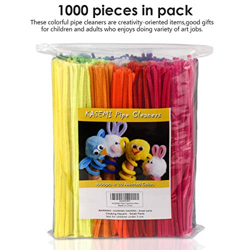 Kasemi Pipe Cleaners,1000 Pcs And 20 Assorted Colors 12 Inch Chenille Stems For Diy Art Creative Crafts Decorations #TOP2