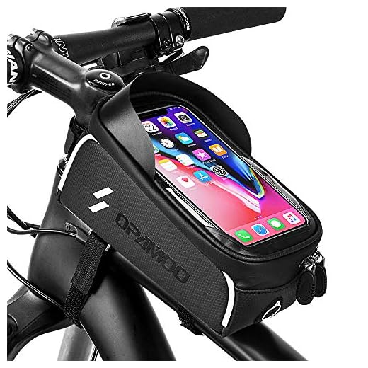 Bike Phone Front Frame Bag - Waterproof Bicycle Top Tube Cycling Phone Mount Pack Phone Case for 6.5’’ iPhone Plus xs max