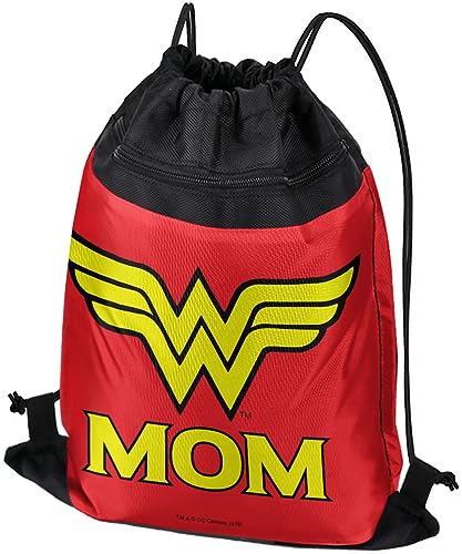 LOGOVISION Wonder Woman Wonder Mom Logo Drawstring Backpack Sports Bag Sackpack 17