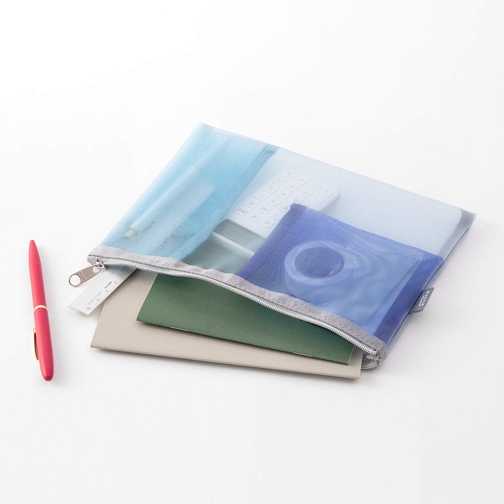 DESIGNPHIL Midori 53348006 Pouch, Pen Case, Pen & Tool Pouch, Mesh, Light Blue - Image 3
