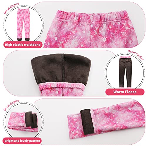 Girls Winter Warm Fleece Lined Leggings Printed Thick Warm Pants for 3-12 Years4