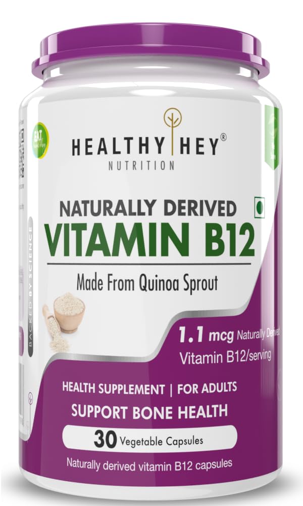 HealthyHey Nutrition 100% Natural Vitamin B12 - Support Immune Health | Non-Synthetic, No-Chemical | 30 Veg. Capsules (B09PBKWDFB) Amazon Price History, Amazon Price Tracker