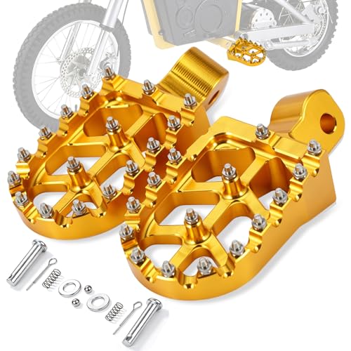 Image of Dirt Bike Foot Pegs Footpegs Rest Pedal CNC for MX 650 500 MX650 MX500 SX500 MX350 Electric Dirt Bike Gold