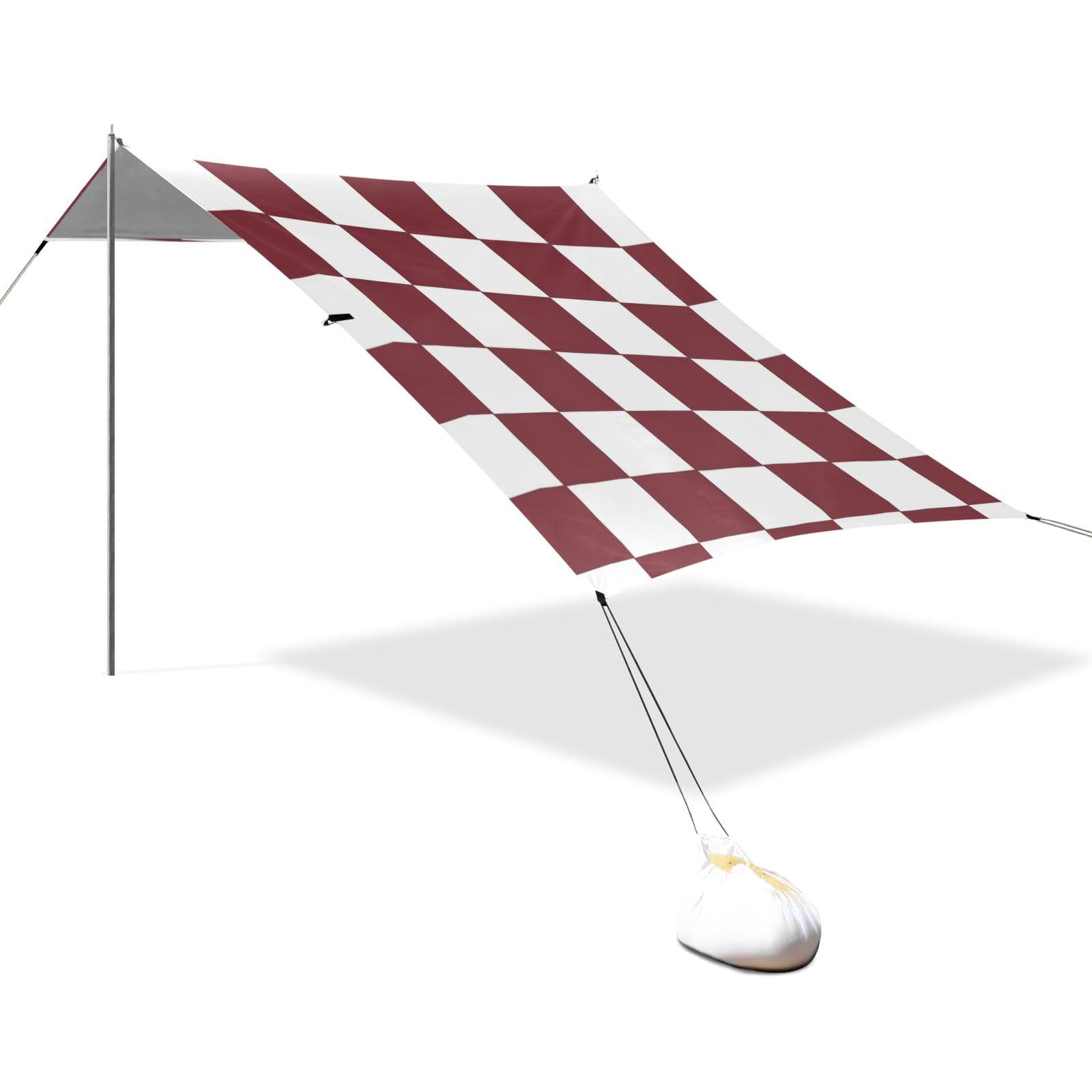 Tente de plage résistant à l'eau avec abri solaire UPF50 et motif américain marron