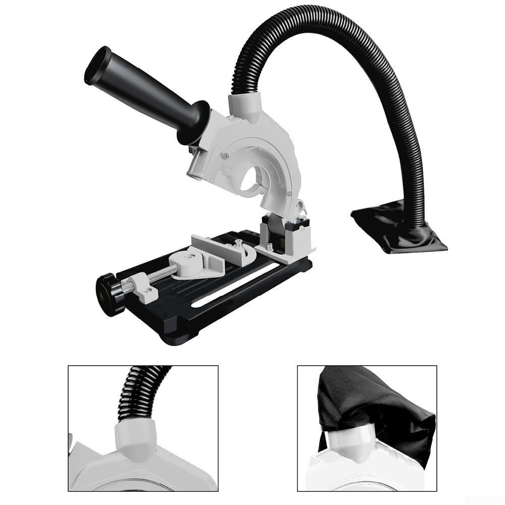 Supporto per smerigliatrice angolare per smerigliatrici da 115-125 mm, gamma di serraggio da 0°-65 mm e 45°-10 mm, supporto da taglio in lega di alluminio e ghisa con protezione per