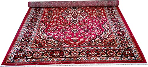 Image of Home Decore Acrylic Carpet for Your Living Room & Drawing Room Aywhere in Your Home (120x150 Red Colour)- 4x5 Feet