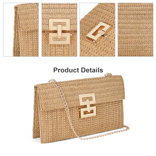 Image of RNIEGA Straw Shoulder Bag for Women Straw Purse for Woven Envelope Bag Summer Purses for Women 2025 Vacation Handbags