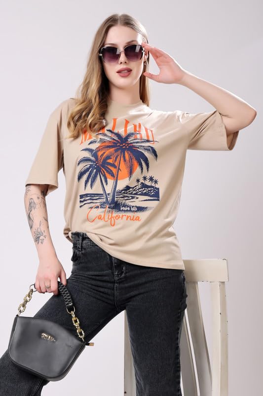 Image of London Hills Women's Cotton Blend Oversized Fit Oversized Tshirt | Oversized Tshirt - Pack of 2