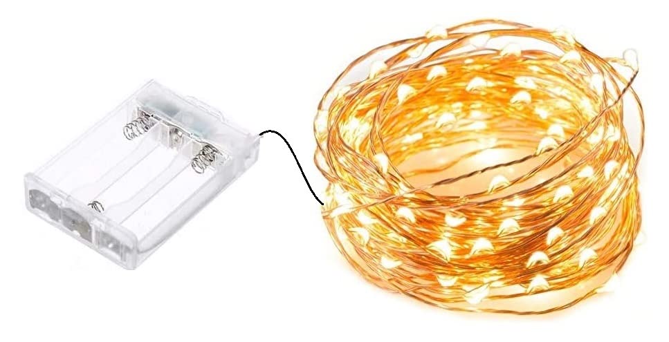 AAN LED Fairy Lights Battery Operated 8 Modes 100 LEDs 10M/32Ft. String Lights Copper Wire Waterproof for Jars, Christmas Tree, Outdoor/Indoor Decor, Wedding Party Bedroom Decor, Warm White